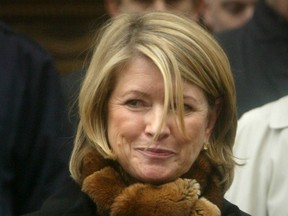 FILE - In this March 5, 2004 file photo, Martha Stewart leaves Manhattan Federal Court after guilty verdicts in her federal stock fraud trial in New York. President Donald Trump says he's considering pardoning Martha Stewart.