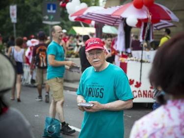 Canada Day celebrations took over the downtown core of Ottawa Sunday July 1, 2018. A group was handing out information pamphlets for the "find out the truth about drugs".    Ashley Fraser/Postmedia