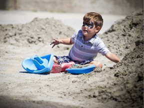 The Wonders of Sand festival continued in Gatineau on Saturday, July 7, 2018. Four-year-old Jacob Borris enjoyed getting into the sand to play.