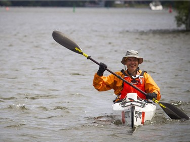 The Kingston to Ottawa 200 (K2O) Paddling Race is an ultra endurance marathon paddling race through a UNESCO World Heritage site, the Rideau Canal waterway. The race also incorporated a 100km, 50km and 25km race in their fourth year completing the race.   Steffen Roller paddles into the finish line after completing the 200km race Sunday July 22, 2018.