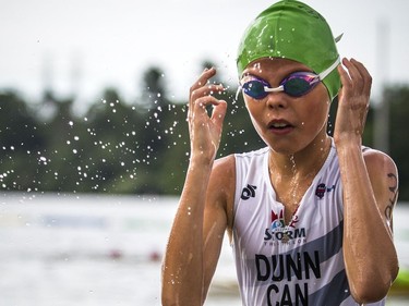 The 37th Annual National Capital Triathlon took place Saturday July 28, 2018 at Mooney's Bay and the surrounding area. Sean Dunn makes his way out of the water during the Try A Tri event.   Ashley Fraser/Postmedia