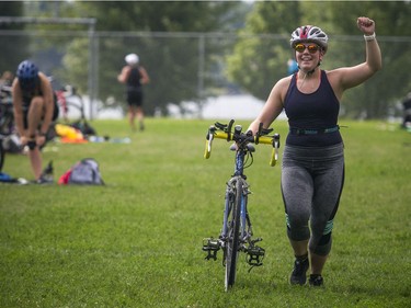 The 37th Annual National Capital Triathlon took place Saturday July 28, 2018 at Mooney's Bay and the surrounding area. Veronika Bujaki heads out for the cycling portion of the Sprint Triathlon.   Ashley Fraser/Postmedia
