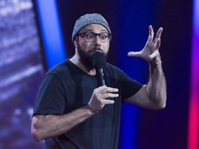 Dave Merheje performs during the Lilly Singh gala at the Just for Laughs festival in 2017. This year, Merheje will be among 32 standup comedians having specials taped by Netflix at the festival.