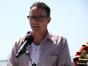 Patrick Downie, brother of the late Tragically Hip singer Gord Downie, at the dedication ceremony for the Gord Edgar Downie Pier on July 26.