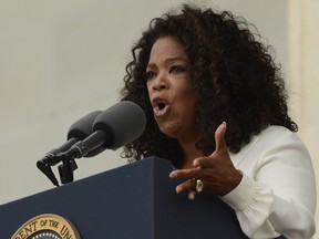 Oprah Winfrey delivers remarks during the 'Let Freedom Ring' commemoration event, at the Lincoln Memorial August 28, 2013 in Washington, DC.
