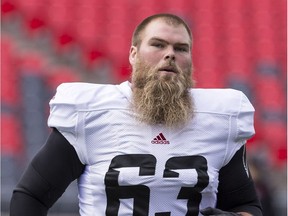 Ottawa Redblacks offensive lineman Jon Gott. Errol McGihon/Postmedia