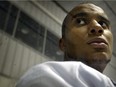 Ottawa Senator Ray Emery on the bench durng the forth day of the Ottawa Senators 2005-06 training camp at the Bell Sportsplex in Ottawa.