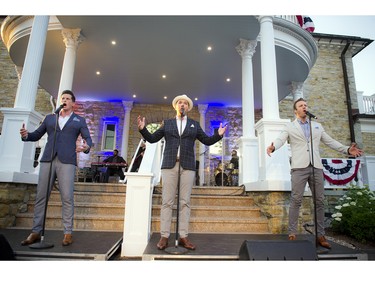 The Tenors sang the American national anthem, the Star-Spangled Banner, then proceeded to entertain the crowd with their musical talents.