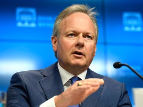 Governor of the Bank of Canada Stephen Poloz speaks during an interest rate announcement at the Bank of Canada in Ottawa on Wednesday, July 11, 2018. The central bank raised interest rates on Wednesday.