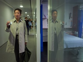 Sandra Oh is shown in a scene from "Killing Eve" in this undated handout photo. With Sandra Oh's Emmy-nominated role as an MI5 operative hunting down a female assassin on BBC America's "Killing Eve," she says she's enjoying digging into a psyche she's still trying to figure out.