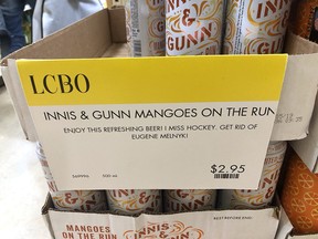 Image from Matt Harris via Twitter of Innis & Gunn Mangoes on the Run