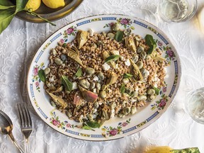 Artichoke, Fava Bean, Farro, and Mint Salad from A Table in Venice by Skye McAlpine.