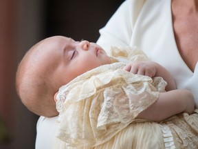 Prince Louis, who snoozed peacefully through proceedings, appeared to know he was in safe hands. The Prince, just 11 weeks old, was "very relaxed and peaceful", his mother said, as she told the Archbishop of Canterbury, the Most Rev Justin Welby: "I hope he stays like this."