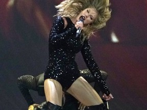 American pop star Taylor Swift performs during her Reputation Stadium Tour at Gillette Stadium, Thursday, July 26, 2018, in Foxborough, Mass.