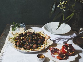 Meatballs in Sour Cherry Sauce from Feast: Food of the Islamic World by Anissa Helou.