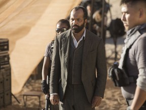 This image released by HBO shows Jeffrey Wright in a scene from "Westworld." The program was nominated for an Emmy on Thursday for outstanding drama series. The 70th Emmy Awards will be held on Monday, Sept. 17. (HBO via AP)