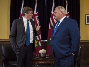 Ontario Premier Doug Ford and Toronto Mayor John Tory.