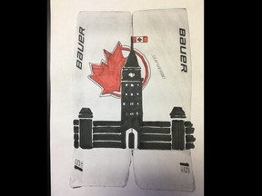 Noah Sheehan entry for Mike McKenna's call out to design his goalie pads. 

 
@njds12
Replying to @MikeMcKenna56 @Senators @BauerHockey
Hey mike really looking forward to seeing you in the sens uniform this year! HereÕs a rough sketch of a idea I had based off of a original senators logo. I will clean up the image later but hope you enjoy!