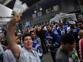 Lots of scalpers and big money outside Rogers Arena at the first game of the Stanley Cup final in Vancouver, B.C., on June 1, 2011.