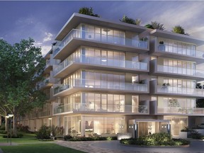 Monocle is four storeys and 62 units, with a lower walk-out level on the west side.
