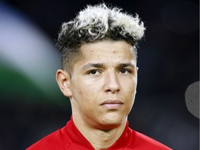Morocco midfielder Amine Harit. seen here in a file photo from March, has had his passport suspended pending investigation of the fatal car crash in which he was involved.