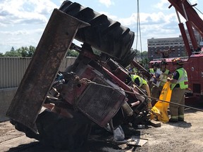 Traffic along the eastbound Queensway was a mess Thursday afternoon after a heavy truck was in a collision between O’Connor and Metcalfe streets.