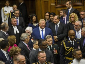 Ontario Premier Doug Ford enters the Legislative Chamber for the Throne speech at Queen's Park in Toronto, Ont. on Thursday July 12, 2018.