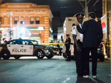 Toronto mayor John Tory and police chief Mark Saunders speak following a mass casualty event in Toronto on Monday, July 23, 2018.