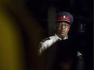 Police chief Mark Saunders speaks to press following a mass casualty event in Toronto on Monday, July 23, 2018.