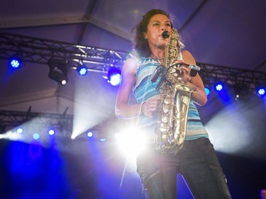 Vanessa Collier on the Claridge Homes Stage as the RBC Bluesfest continues on the grounds of the Canadian War Museum at Lebreton Flats.