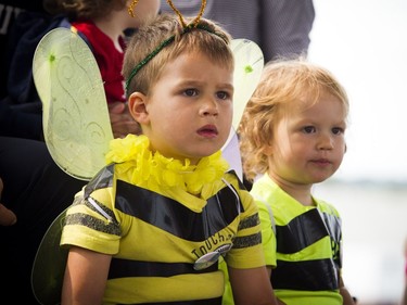 The Canada Agriculture and Food Museum held a day of activities for the whole family to celebrate World Honeybee Day Saturday August 18, 2018. Siblings two-year-old Suzy Sikorski and four-year-old brother Freddy Sikorski made their bee costumes for the special day at the farm Saturday.
