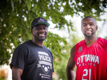 The annual Hoopstar Classic took place on Saturday August 18, 2018 at St. Luke's Park near Elgin Street and Gladstone Avenue. Organizers l-r Constable Jafeth Maseruka and Constable Chabine Tucker.