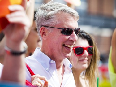 The Capital Pride Parade filled the streets with over 130 groups including community groups, sports teams, embassies and local businesses  along with thousands of spectators Sunday August 26, 2018. Orléans Liberal MP and retired Canadian Forces Lieutenant-General Andrew Leslie took part in the march Sunday.   Ashley Fraser/Postmedia