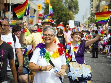 The Capital Pride Parade filled the streets with over 130 groups including community groups, sports teams, embassies and local businesses  along with thousands of spectators Sunday August 26, 2018.   Ashley Fraser/Postmedia