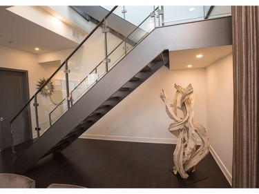 The stairwell at the luxury 12 Stirling condo.