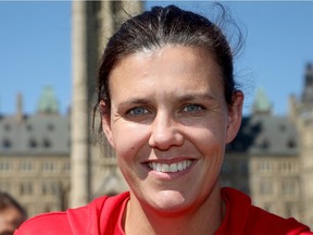 Canadian team captain Christine Sinclair at Parliament Hill