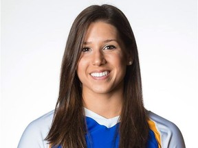 Ryerson Rams volleyball player Haroula Giovanopoulos of Ottawa was a four-time U Sports Academic All-Canadian during her first seasons. Alex d'Addese/Ryerson University Athletics