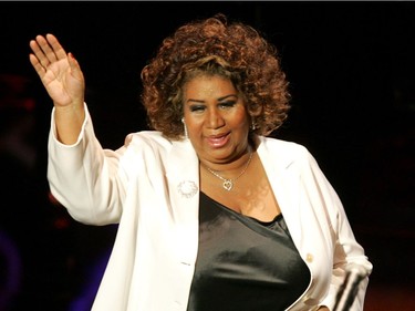 Singer Aretha Franklin onstage at the 10th Annual Soul Train Lady of Soul Awards held at the Pasadena Civic Auditorium on September 7, 2005 in Pasadena, California.