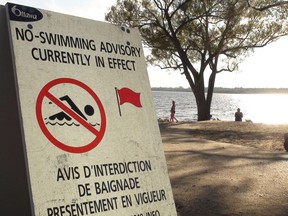 Westboro Beach, which often reports high levels of E. coli, has been closed to swimming 20 times this summer.n/a ORG XMIT: OttBeachcloseAug18.jpg0