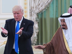 U.S. President Donald Trump meets with Saudi King Salman last year.