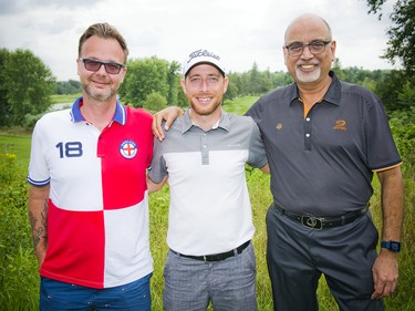 From left, Jean-Pierre Guay, financial services representative with Star Motors of Ottawa, tournament winner Mike Payer and Zul Shaikhali.