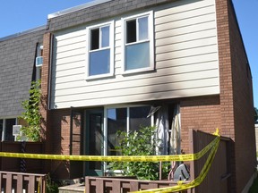 Suspected arson at Meadowlands Drive row house