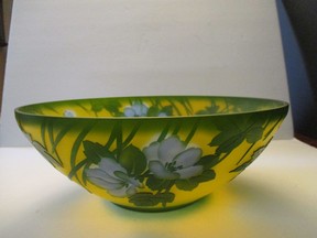 While cameo glass was popular around 1900, this beautiful bowl is likely from the 1960s.