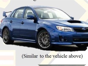 The tweet from the OPP included this image of a Subaru Impreza, which they said was similar to the car they were trying to locate.
