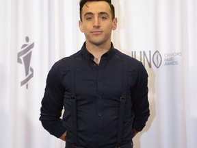 The case of Hedley frontman Jacob Hoggard, who faces three sexual assault-related charges, will be returning to a Toronto court this morning. Hoggard poses backstage following the 2015 Juno Awards in Hamilton, Ont., on Sunday, March 15, 2015.