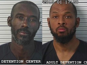 This photo provided by the Taos County Sheriff's Department shows Lucas Morten, left, and Siraj Wahhaj. Morten and Wahhaj were arrested after law enforcement officers searching a rural northern New Mexico compound for a missing 3-year-old boy found 11 children in filthy conditions and hardly any food.