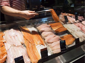 A seafood counter is shown at a store in Toronto on Thursday, May 3, 2018. A new study suggests nearly half of seafood sold in Canadian grocery stores and restaurants is mislabeled.