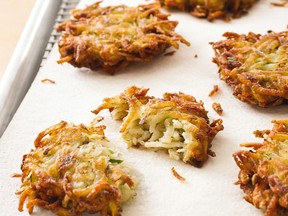 Potato latkes. This recipe appears in the cookbook "All-Time Best Appetizers."