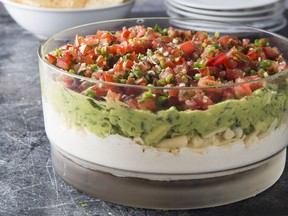 Ultimate seven layer dip. This recipe appears in the cookbook "All-Time Best Appetizers."