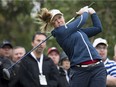 Brooke Henderson of Smiths Falls tees off on the third tee at Wascana Country Club in Regina during the final round of the CP Women's Open on Sunday.